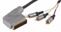 Шнур SCART Plug - 3RCA Plug с переключателем 1.5М (GOLD) металл REXANT (Цена за шт., в уп. 10 шт.)