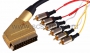 Шнур SCART Plug - 6RCA Plug 1.5М (GOLD) металл REXANT