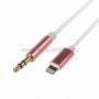 AUX кабель для iPhone 5/6/7/8/10 моделей 1M белый