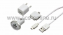 Комплект СЗУ, АЗУ, кабель miniUSB-USB, переходник microUSB, 30 pin , белый (Цена за шт.,в уп.10 шт.)