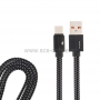 Шнур USB 3.1 Type-C (male) - USB 2.0 (male) FAST CHARGE в тканевой оплетке плоский 1M черный