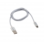  USB-Type-C/2A/nylon/silver/1m/REXANT