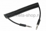 Аудио кабель AUX 3.5 мм шнур спираль 1M черный (Цена за шт.,в уп.10 шт.)