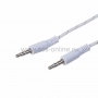 Аудио кабель AUX 3.5 мм в тканевой оплетке 1M белый REXANT