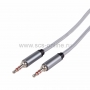 Аудио кабель AUX 3,5 мм в тканевой оплетке 3M серый
