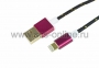 USB кабель для iPhone 5/5S/5C, шнур в тканевой оплетке, черный REXANT (Цена за шт.,в уп.10 шт.)