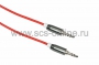 Аудио кабель AUX 3.5 мм шнур силикон 1M красный (Цена за шт.,в уп.10 шт.)