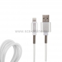 USB кабель для iPhone 5/6/7/8/Х моделей силиконовый шнур с пружиной 1M белый