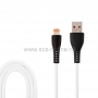 USB кабель для iPhone 5-X моделей, шнур 1 м белый силикон ELASTIC