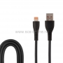 USB кабель для iPhone 5-X моделей, шнур 1 м черный силикон ELASTIC