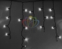 Гирлянда Айсикл (бахрома) светодиодный, 2,4 х 0,6 м, черный провод, 220В, диоды белые Neon-Night