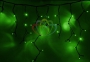 Гирлянда Айсикл (бахрома) светодиодный, 4,0х0,6м, черный провод "каучук", 220В, диоды зеленые Neon-Night