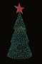 3D фигура "Ель со звездой", высота 4.5 метра, цвет зеленый провода каучук черного цвета, цвет светодиодов белый-синий-красный, 230V Neon-Night