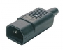 Разъем IEC 60320 C14 220В 10A на кабель (плоские выступающие штыревые контакты в пластиковом обрамлении), прямой Hyperline