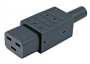 Разъем IEC 60320 C19 220В 16A на кабель, контакты на винтах (плоские контакты внутри разъема), прямой Hyperline