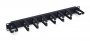 Кабельный органайзер горизонтальный 19" 1U, 8 пластиковых колец, металлический, цвет черный (RAL9004)