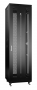 Шкаф телекоммуникационный 19" напольный 42U 600x600x2055mm (ШхГхВ) передняя и задняя перфорированные двери, ручка с замком, цвет черный (RAL 9004)