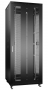 Шкаф телекоммуникационный 19" напольный 42U 800x1000x2055mm (ШхГхВ) передняя и задняя перфорированные двери, ручка с замком, цвет черный (RAL 9004)