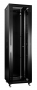 Шкаф телекоммуникационный 19" напольный 42U 600x1000x2055mm (ШхГхВ) передняя стеклянная и задняя сплошная металлическая двери, ручка с замком, цвет черный (RAL 9004)