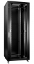 Шкаф телекоммуникационный 19" напольный 42U 800x1000x2055mm (ШхГхВ) передняя стеклянная и задняя сплошная металлическая двери, ручка с замком, цвет черный (RAL 9004)