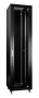 Шкаф телекоммуникационный 19" напольный 47U 600x600x2277mm (ШхГхВ) передняя стеклянная и задняя сплошная металлическая двери, ручка с замком, цвет черный (RAL 9004)