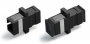 Оптический проходной адаптер SC-SC, MM, simplex, корпус пластиковый, черный, черные колпачки Hyperline