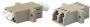 Оптический проходной адаптер LC/PC-LC/PC, MM, duplex, корпус пластиковый, бежевый, белые колпачки Hyperline