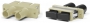 Оптический проходной адаптер SC/PC-ST/PC, MM, duplex, корпус пластиковый, бежевый, черные колпачки Hyperline
