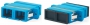 Оптический проходной адаптер SC/UPC-SC/UPC, SM, duplex, корпус пластиковый, синий, черные колпачки Hyperline