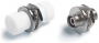 Оптический проходной адаптер FC/PC-FC/PC, MM, simplex, корпус металл, белые колпачки Hyperline