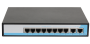 Коммутатор GIGALINK, неуправляемый, 8 PoE (802.3af) порта 10/100Мбит/с до 250 метров cat.6, 2 Uplink порт 100Мбит/с, 150Вт