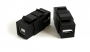 Вставка формата Keystone Jack с проходным адаптером USB 2.0 (Type A-B), ROHS, черная Hyperline