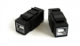 Вставка формата Keystone Jack с проходным адаптером USB 2.0 (Type B), ROHS, черная Hyperline