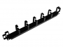 Кабельный органайзер с металлическими кольцами (7 колец, высота 45мм), 1U, черный MAXYS