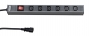 Блок розеток для 19" шкафов, горизонтальный, 6 IEC 320, 10 A, выключатель, шнур 2.5м Hyperline