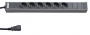 Блок розеток для 19" шкафов, горизонтальный, 6 розеток, 10 A, IEC 320 C14, шнур 2.5м Hyperline