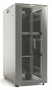 Шкаф напольный 19-дюймовый, 18U, 988x600х600 мм (ВхШхГ), передняя и задняя распашные перфорированные двери (75%), ручка с замком, крыша нового типа, цвет серый (RAL 7035) (разобранный) Hyperline