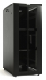 Шкаф напольный 19-дюймовый, 37U, 1833x600х800 мм (ВхШхГ), передняя и задняя распашные перфорированные двери (75%), ручка с замком, крыша нового типа, цвет черный (RAL 9004) (разобранный) Hyperline