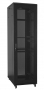 Шкаф напольный 19-дюймовый (19"), 22U, 1166x600х800, передняя и задняя перфорированные двери (72%), ручка с замком, цвет черный (RAL 9004) Hyperline