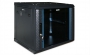 Шкаф настенный 19-дюймовый (19"), 6U, 367x600х450, стеклянная дверь с перфорацией по бокам, ручка с замком, цвет черный (RAL 9004) (разобранный) Hyperline