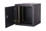 Настенный двухсекционный шкаф 19", 9U, металлическая дверь, промышленный, степень защиты IP55, Ш600хВ504хГ600мм, черный TLK