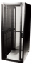 Шкаф напольный 19-дюймовый (19"), серия V800, 45U, 2146x800х1200 мм (ВхШхГ), без боковых панелей, передняя и задние половинчатые перфорированные двери, перфорация 71%, замок с ключом, ножки (4шт.), цвет черный (RAL 9011) Siemon