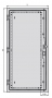 Дверь стальная одностворчатая для шкафа SZE2 2000x600, цвет серый (RAL 7035), (1951-10-2-2) ZPAS