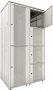 Шкаф 19-дюймовый (19"), серия SZE2 PC, 42U 2000x600x600мм (ВхШхГ), двухсекционный, две передние двери, цвет серый (RAL 7035) (SZE2PC 3004-00-02) (собранный) ZPAS