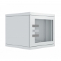 Шкаф настенный 19-дюймовый (19"), серия Z-BOX, 15U, 765x600х600мм (ВхШхГ), со стеклянной дверью, с открывающимися стенками, без наклеек на дверях, цвет серый (RAL 7035) (собранный) ZPAS