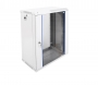 Шкаф телекоммуникационный настенный разборный 15U (600x350) дверь стекло, цвет серый ЦМО